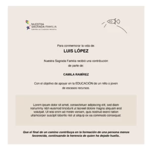 Contribución en señal de CONDOLENCIA